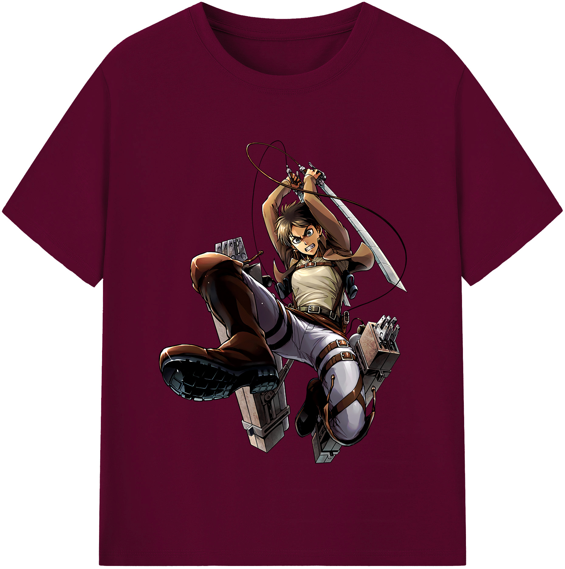 （画像用） 進撃の巨人 エレン･イェーガー Attack on Titan Eren Jäger レディースカジュアルプリントTシャツ（綿100％）